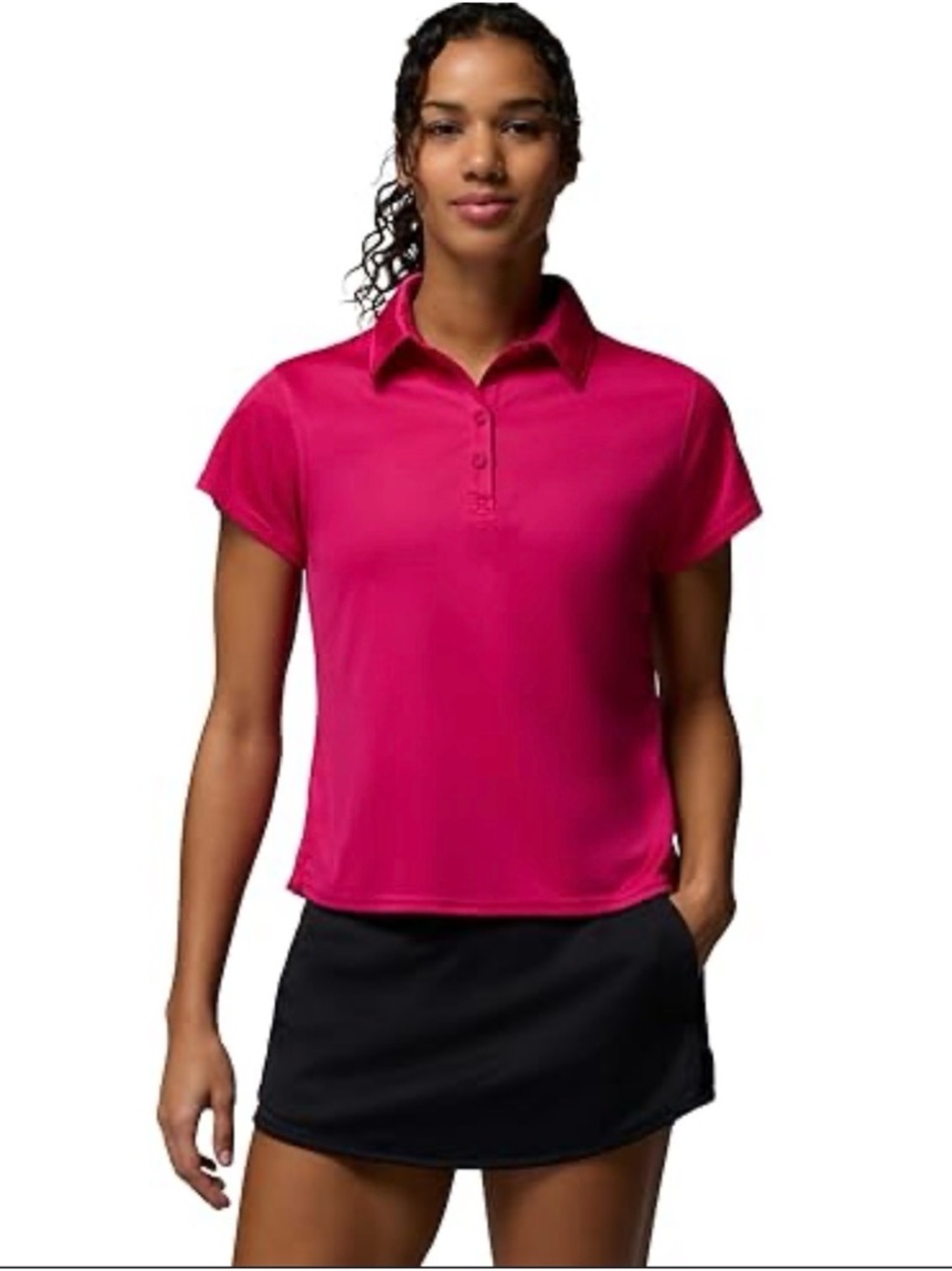 Columbia PFG Women's Sporty Short Sleeve Polo Top - Hot Pink Women’s Medium